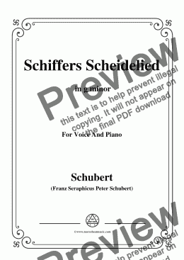 page one of Schubert-Schiffers Scheidelied,in g minor,for Voice and Piano