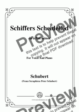 page one of Schubert-Schiffers Scheidelied,in a flat minor,for Voice and Piano