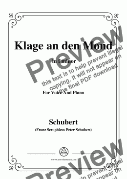 page one of Schubert-Klage an den Mond,in f minor,for Voice and Piano
