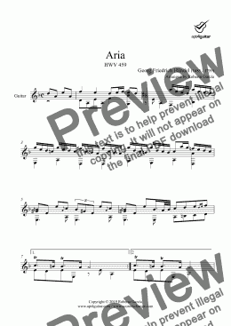 page one of Aria HWV 459 for solo guitar