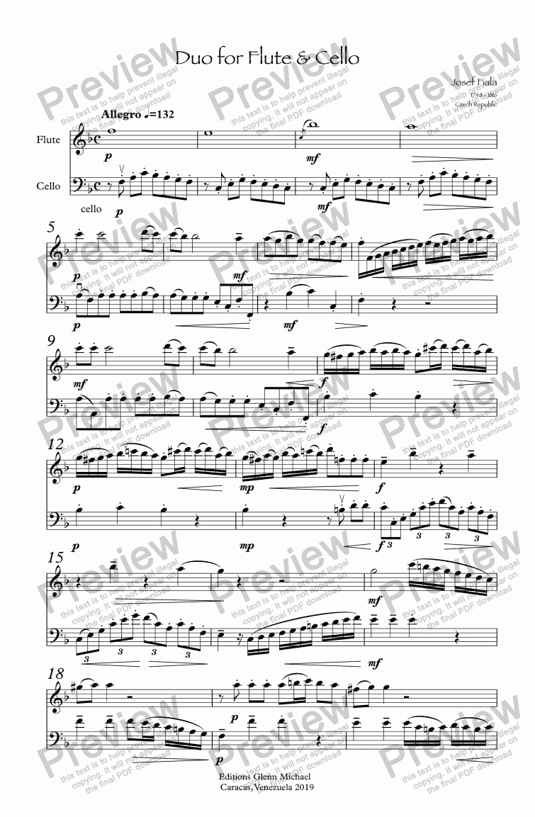 page one of Duo for Flute & Cello