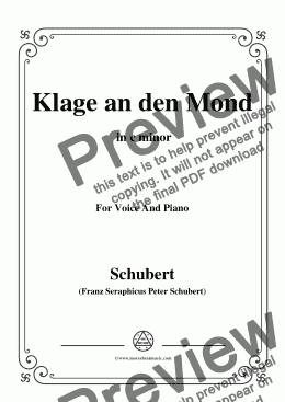 page one of Schubert-Klage an den Mond,in c minor,for Voice and Piano