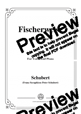 page one of Schubert-Fischerweise,in E Major,Op.96,No.4,for Voice and Piano