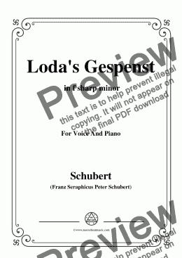 page one of Schubert-Loda's Gespenst,in f sharp minor,D.150,for Voice and Piano