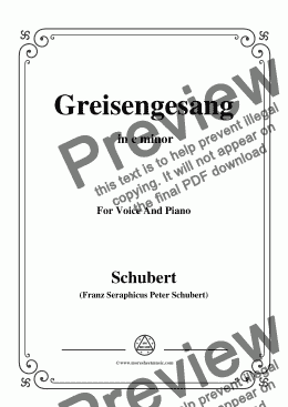 page one of Schubert-Greisengesang,in c minor,Op.60,No.1,for Voice and Piano 