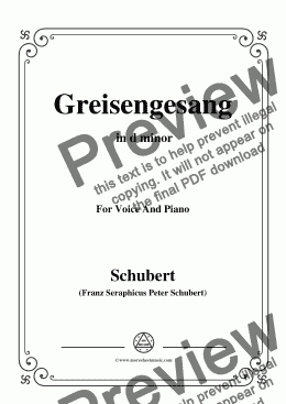 page one of Schubert-Greisengesang,in d minor,Op.60,No.1,for Voice and Piano