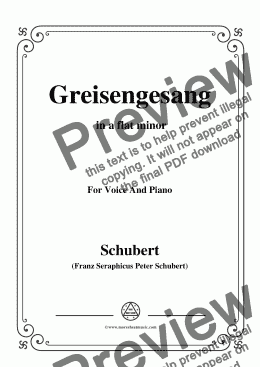 page one of Schubert-Greisengesang,in a flat minor,Op.60,No.1,for Voice and Piano