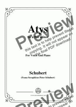 page one of Schubert-Atys,in a flat minor,for Voice and Piano