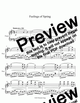 page one of Feelings of Spring - Full Score