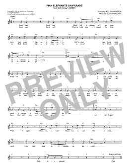 page one of Pink Elephants On Parade (from Walt Disney's Dumbo) (Lead Sheet / Fake Book)
