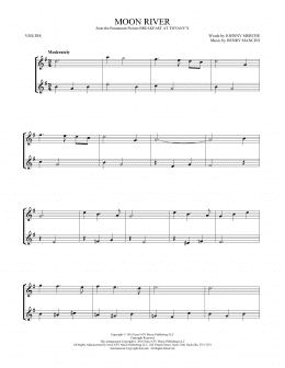 page one of Moon River (Violin Duet)