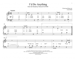 page one of I'd Do Anything (from Oliver!) (arr. Christopher Hussey) (Educational Piano)