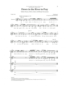 page one of Down in the River to Pray (SSAA Choir)