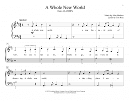 page one of A Whole New World (from Aladdin) (arr. Christopher Hussey) (Educational Piano)