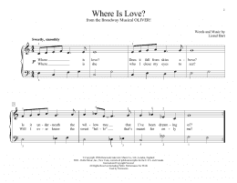 page one of Where Is Love? (from Oliver!) (arr. Christopher Hussey) (Educational Piano)