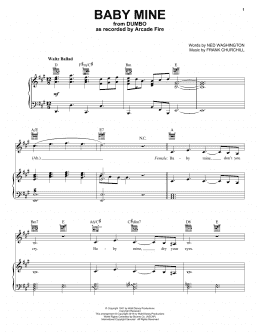 page one of Baby Mine (from the Motion Picture Dumbo) (2019) (Piano, Vocal & Guitar Chords (Right-Hand Melody))