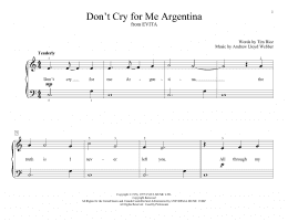 page one of Don't Cry For Me Argentina (from Evita) (arr. Christopher Hussey) (Educational Piano)
