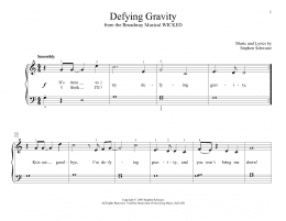 page one of Defying Gravity (from Wicked) (arr. Christopher Hussey) (Educational Piano)