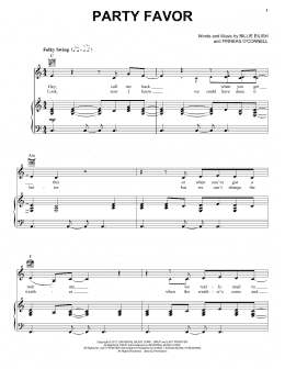 page one of party favor (Piano, Vocal & Guitar Chords (Right-Hand Melody))