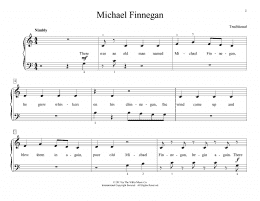 page one of Michael Finnegan (arr. Christopher Hussey) (Educational Piano)