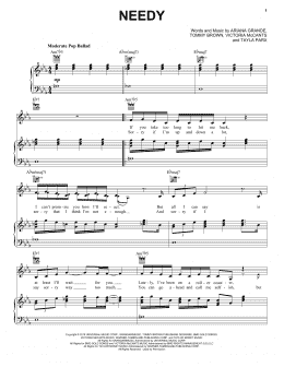 page one of Needy (Piano, Vocal & Guitar Chords (Right-Hand Melody))