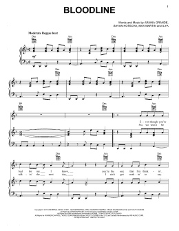 page one of Bloodline (Piano, Vocal & Guitar Chords (Right-Hand Melody))