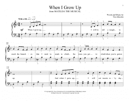 page one of When I Grow Up (from Matilda the Musical) (arr. Christopher Hussey) (Educational Piano)