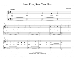 page one of Row, Row, Row Your Boat (arr. Christopher Hussey) (Educational Piano)