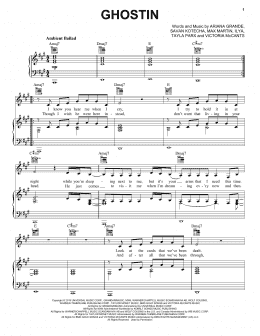 page one of Ghostin (Piano, Vocal & Guitar Chords (Right-Hand Melody))