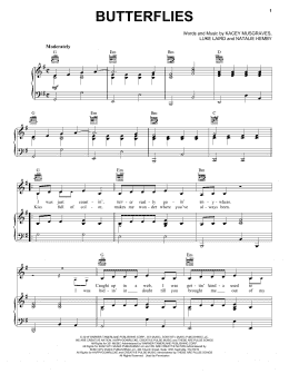 page one of Butterflies (Piano, Vocal & Guitar Chords (Right-Hand Melody))