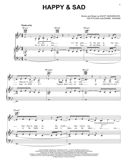 page one of Happy & Sad (Piano, Vocal & Guitar Chords (Right-Hand Melody))