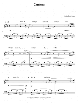 page one of Curious (Piano Solo)