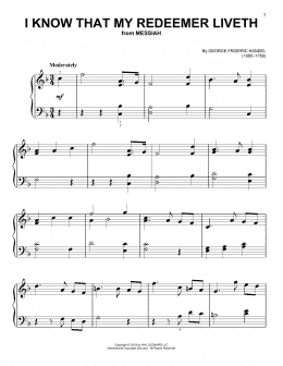 page one of I Know That My Redeemer Liveth (Easy Piano)
