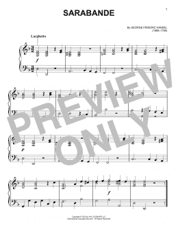 page one of Sarabande (Easy Piano)