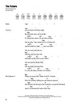 page one of The Future (Guitar Chords/Lyrics)