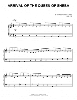page one of Arrival Of The Queen Of Sheba (Easy Piano)