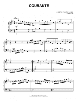 page one of Courante (Easy Piano)