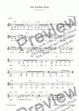 page one of Just Another Song [vocal] Lead sheet
