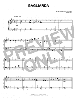page one of Gagliarda (Easy Piano)
