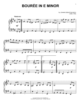 page one of Bourree In E Minor (Easy Piano)