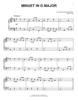 page one of Minuet In G Major (Easy Piano)
