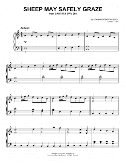 page one of Sheep May Safely Graze (Easy Piano)