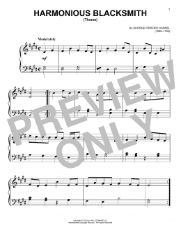 page one of Harmonious Blacksmith (Easy Piano)