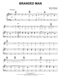 page one of Branded Man (Piano, Vocal & Guitar Chords (Right-Hand Melody))