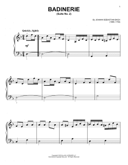 page one of Badinerie (Suite No. 2) (Easy Piano)