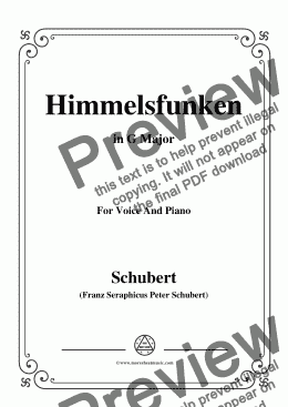 page one of Schubert-Himmelsfunken,in G Major,for Voice and Piano