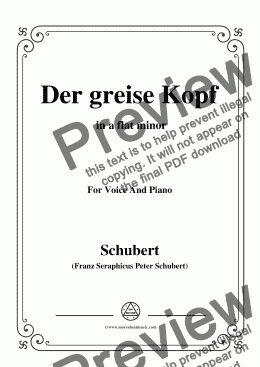 page one of Schubert-Der greise Kopf,in a flat minor,Op.89,No.14,for Voice and Piano
