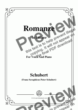 page one of Schubert-Romanze,in f minor,Op.26,for Voice and Piano