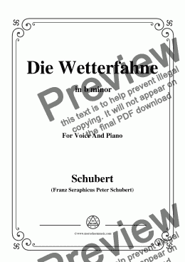 page one of Schubert-Die Wetterfahne,in b minor,Op.89,No.2,for Voice and Piano
