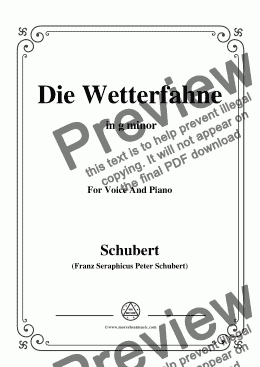page one of Schubert-Die Wetterfahne,in g minor,Op.89,No.2,for Voice and Piano